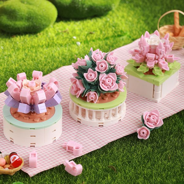 

Fake Flowe Model Building Blocks Lepins City Creative Pant Flower Lepin Bricks Toys Construction Toy Moc Flowe DIY Potted Model Blocks Gift Decorating r