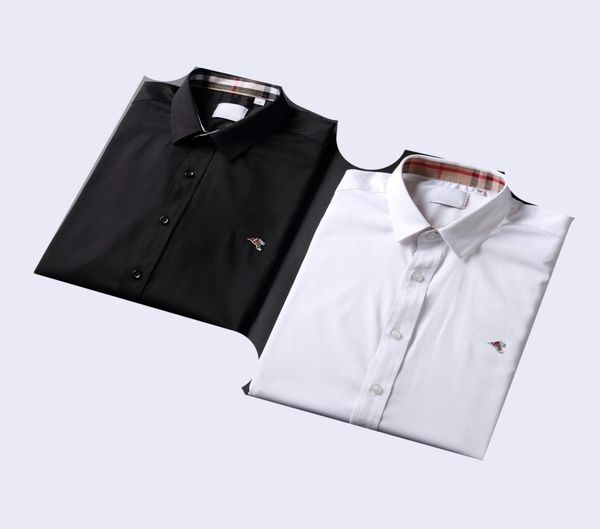 

2021 designers mens dress business fashion casual shirt brands men spring slim fit shirts chemises de marque pour hommes m3xlmen1900551, White;black