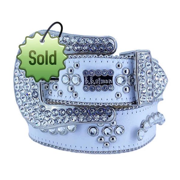 

22023 fashion designer bb simon belts for men women shiny diamond belt black white multicolour with bling rhinestones as birthday christmas, Blue;gray