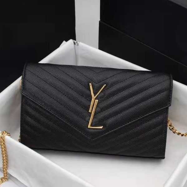 

designer bag chain shoulder bag, woc envelope bag, genuine leather quilted caviar classic flip wallet, chain wallet, women's handbag, c