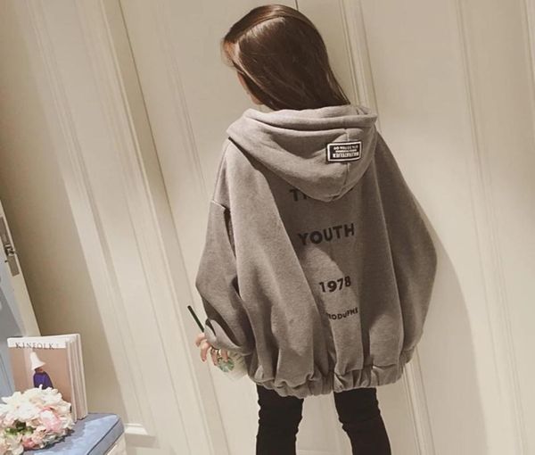 

wholewinter new korean hip hop loose oversized hoodies women casual hooded sweatshirt bubble sleeve zipper coat kpop str1365745, Black