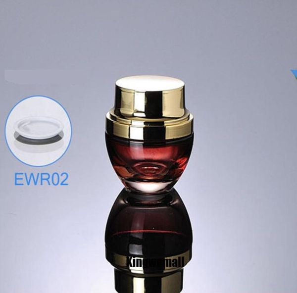 

300pcslot 30g 30ml high grade glass cream jar red jar with gold cap for cosmetic packaging fwr025805931