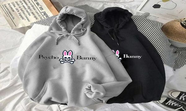 

men039s hoodies sweatshirts women039s psycho skeleton bunny letters print sport design drawstring hoodie harajuku hoode1102136, Black