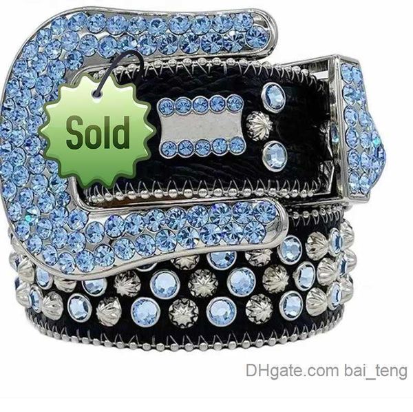 

1Luxury Designer Bb Belt Simon Belts for Men Women Shiny diamond belt Black on Black Blue white multicolour with bling rhinestones as gift 2023 bai08 2xaa