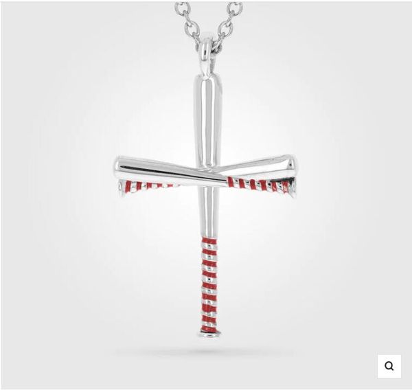 

titanium sport accessories enameled gripped cross hollow cross stitches necklace strikeout k baseball with ball on necklace momma