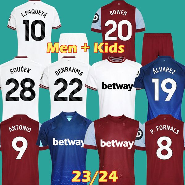 

2023 2024 whu ings alvarez soccer jerseys 22 23 24 . paqueta west scamacca kits antonio hams bowen united ward prowse football shirts benra, Black;yellow