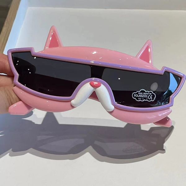 

cartoon dog integrated lens children's sunglasses soft silicone boy playing cool sunglasses baby polarized glasses., White;black