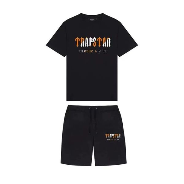 

brand trapstar clothing t-shirt tracksuit sets harajuku tee funny hip hop color t shirt beach casual shorts2800, White;black