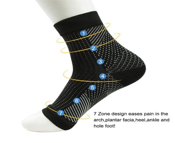 

comfort foot anti fatigue compression socks sleeve elastic men039s sock women relieve swell ankle sokken9932209, Black