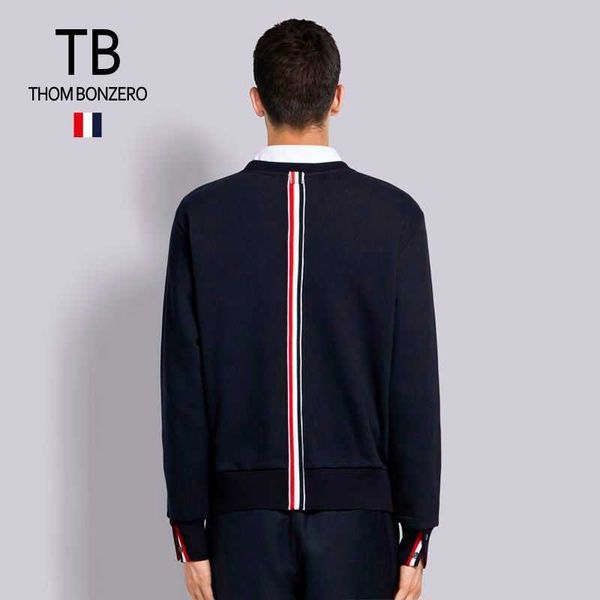 

official back woven round neck sweater for men and women's spring autumn new casual versatile pullover, Black;brown