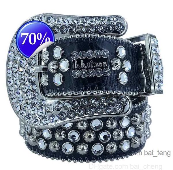 

1Fashion 2023 Belts for women mens designer BB simon belt Shiny Rhinestones Multicolor b1l