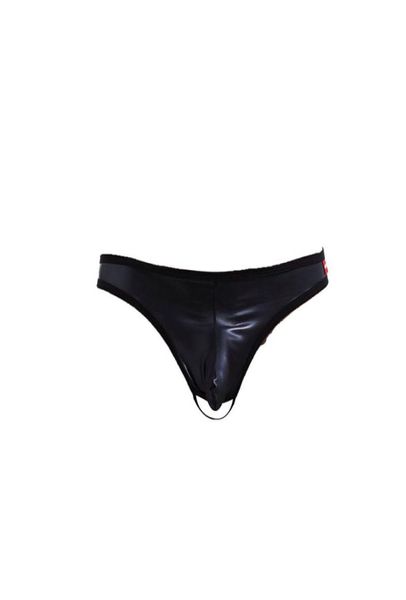 

spandex men thongs g string jockstrap gay underwear black faux leather open butt unedrpants crotchless sissy panties thongs7663928, Black;brown