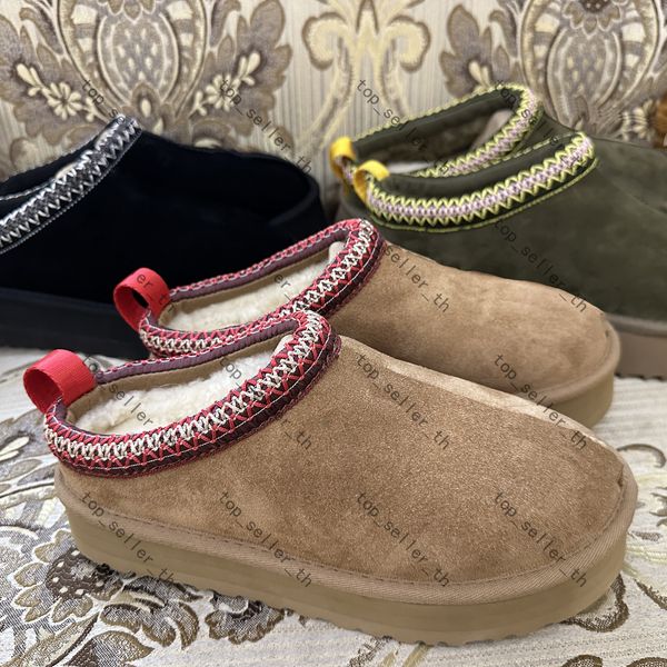 

designer slippers tazz slipper suede booties women slide fuzz sandal tasman boot chestnut boots luxury slip-on sandals platform mule regener, Black