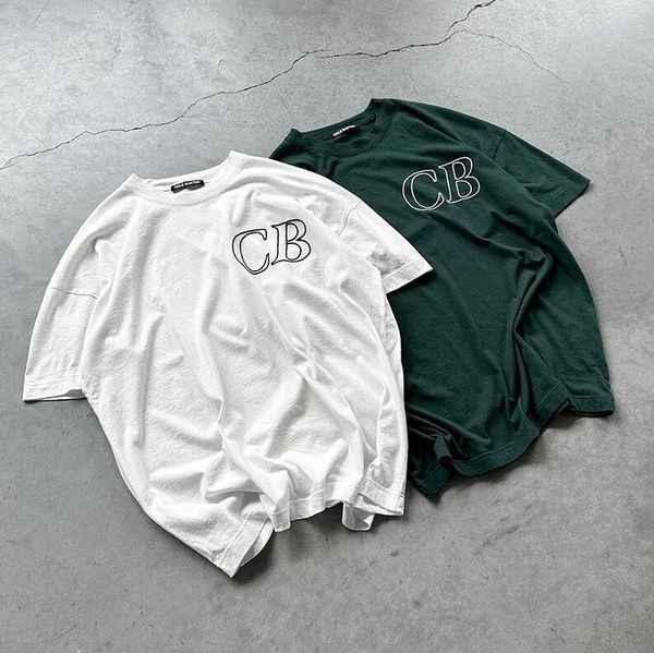 

casual white green t-shirt men women 1 cotton letters embroidery tee, Black;brown