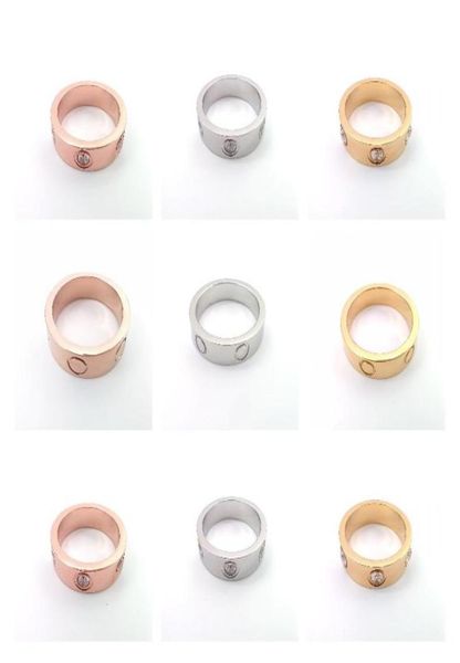 

love ring mens rings designer ring jewelry for women titanium steel width 4 5 6mm never fade not allergic band5777126, Silver