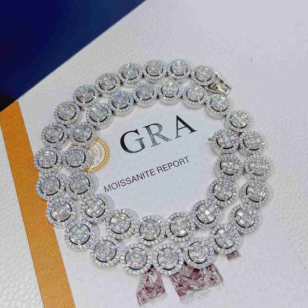 

fashion hip hop jewelry pass diamond tester vvs moissanite iced out necklace custom men 925 silver cuban link chain