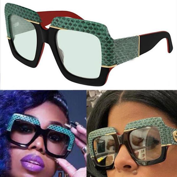 

mens or womens sunglasses 0484 fashion classic square snakeskin frame trendy personality street shooting men and women catwalk 71f, White;black