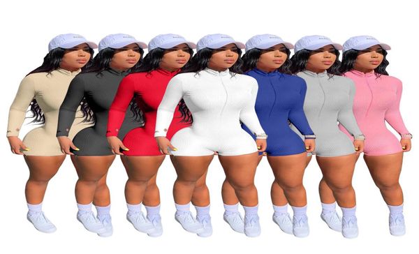 

summer women solid bodysuit sexyclub 2x plain jumpsuits fashion long sleeve onesies rompers slim one piece pants dhl 53434934478, Black;white