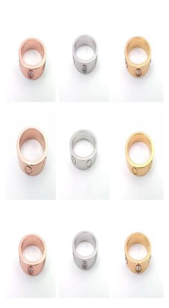 

love ring mens rings designer ring jewelry for women titanium steel width 4 5 6mm never fade not allergic band9104062, Silver