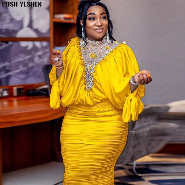 ethnic clothing 2 two piece set africa african clothes plus size dresses for women summer outfits bead mesh fold skirt 230818, Red