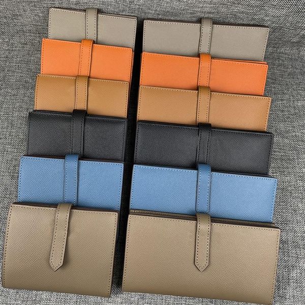 

genuine leather designer bearn wallet for women lady small handbag purse gold silver hardware card slots women bags wi224g, Red;black