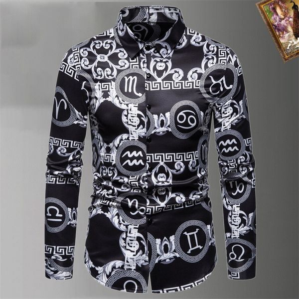 

2023 luxury designer dress shirt men's fashion association open lining men solid business casual letter long sleeve -xxxl#045, White;black