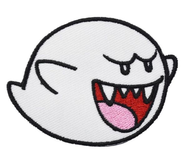 

new arrival ghost cartoon game embroidery patches iron on sew on clothing shirt hat whole 4891541, Black