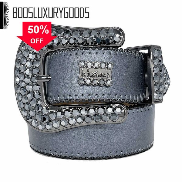 

12022 Designer Belt Bb Simon Belts for Men Women Shiny diamond belt white Blanc Classic cintura uomo boosluxurygoodsd