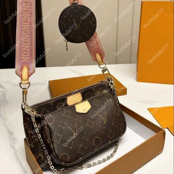 

luxury designer bag three-piece multi pochette accessories handbag optional shoulder bags classic clutch round coin bags casual purse 10a qu