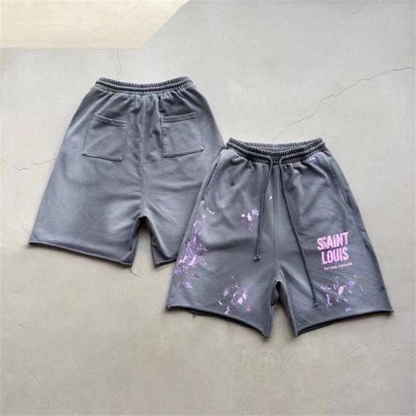 

shorts men women graffiti drawstring washed shorts