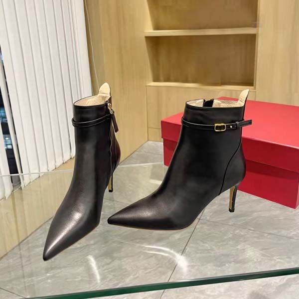 

luxury women boots crystal calf leather fashion pointed high heels boot platform fashion shoes size 34-42 with box, Black