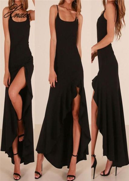 

fashion summer dress 2020 beach dress women boho evening party sleeveless casual long vestido robe3041382, Black;gray