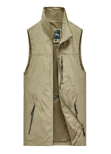

men039s vests mens jacket sleeveless vest spring summer autumn casual travels hiking work vest multipockets vest waistcoat 5xl2855014, Black;white