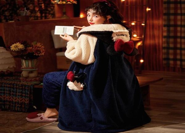 

yao ting pleuche robe trade explosion warm pajamas fashion dress multicolor home furnishing5499373, Black;red