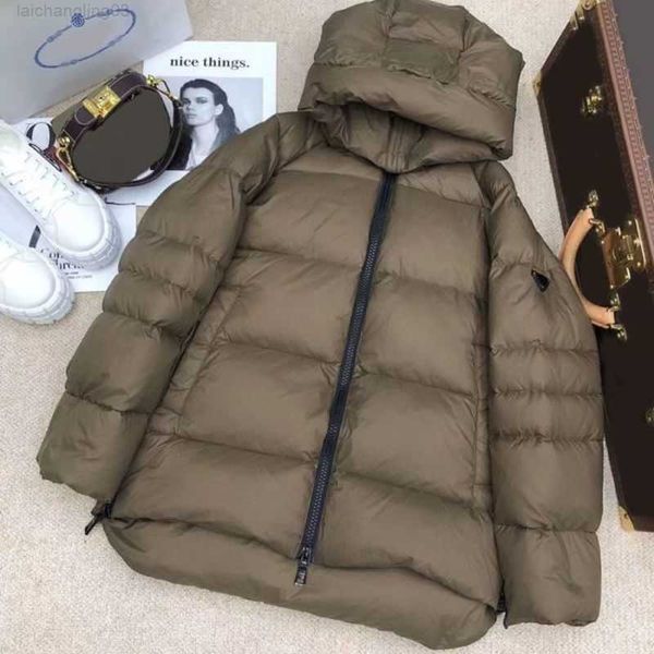 

prad classic women jackets short hooded down coats designer parkas fashion inverted triangle mens winter warm parker windbreaker 13131oq8k, Black