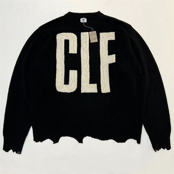 

2023fw knit letter damaged sweater men women 1 quality sweatshirts sweaters