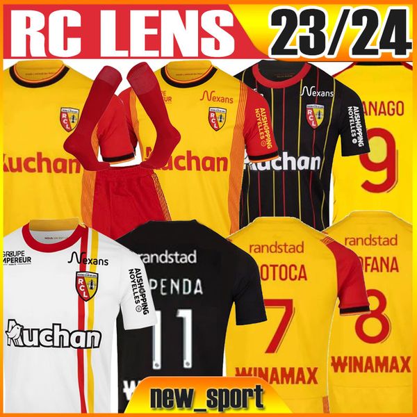

xxxl 4xl 23 24 maillot lens rc soccer jerseys sainte barbe ganago cahuzac perez gradit fortes 2023 lens mauricio kakuta jersey men kids sock, Black;yellow