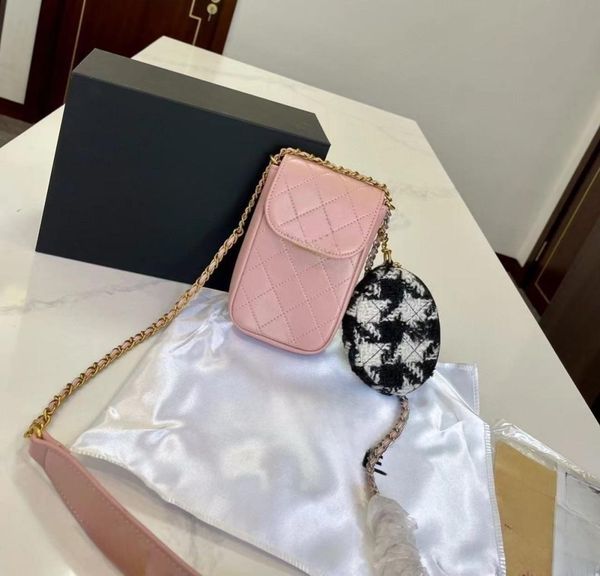 

luxury designer bag mini 2-in-1 phone bag metal woven chain mini crossbody bag classic fashion shoulder bag accessories zero wallet 15cm