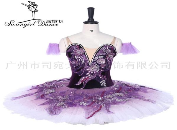 

dark purple fairy professional ballet tutu women performance classical costumes pancake tutu bt93339427828, Black;red