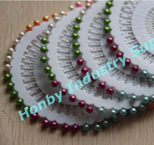 

colored 40 pins per heel round head pearl decorating sewing pin kit 24 wheel per pack1198414, Silver