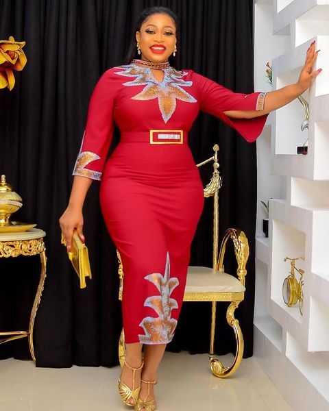 

ethnic clothing elegant african evening dresses for women dashiki ankara outfits gown plus size turkey wedding party long maxi dress 230818, Red