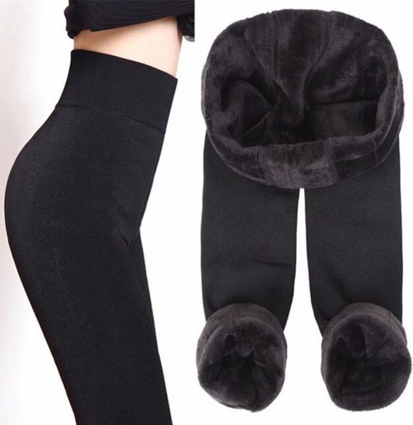 

s- 8 colors winter leggings women's warm leggings high waist thick velvet legging solid almatch leggings women8653113, Black