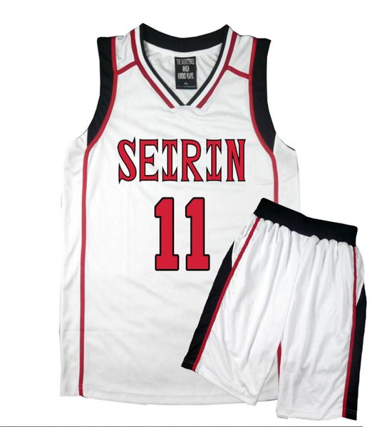 

anime kuroko no basuke cosplay costume seirin school basket jersey sportswear men uniform t shirt shorts set white no4119619941, Black;red