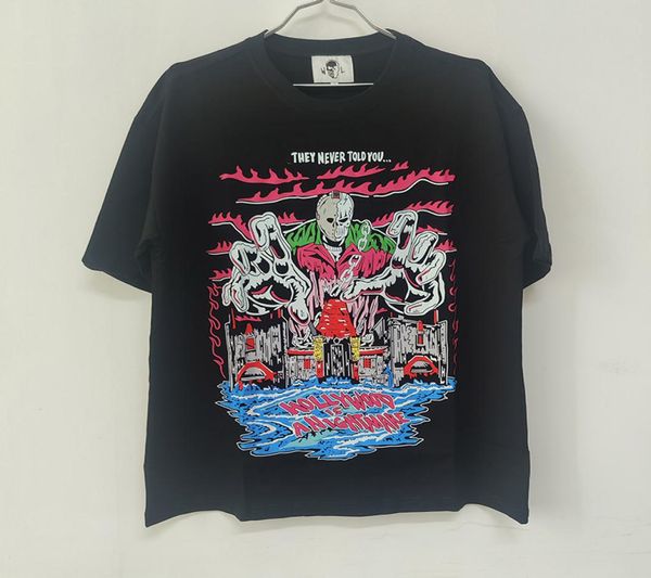 

warren tshirt hoolywood skull print mens lotas tee womens tshirts loose tees men casual shirt black tee sxl1660159, White;black