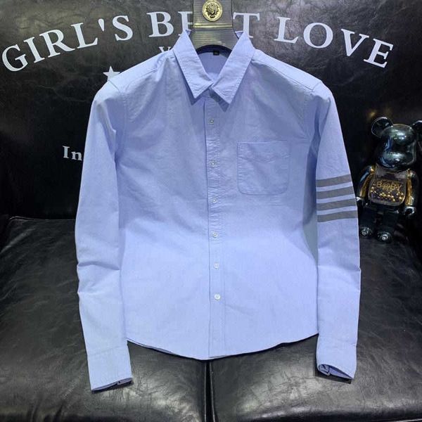 

tb shirt men's long sleeved spring and autumn new high-end versatile fashion light luxury slimming, Black;brown