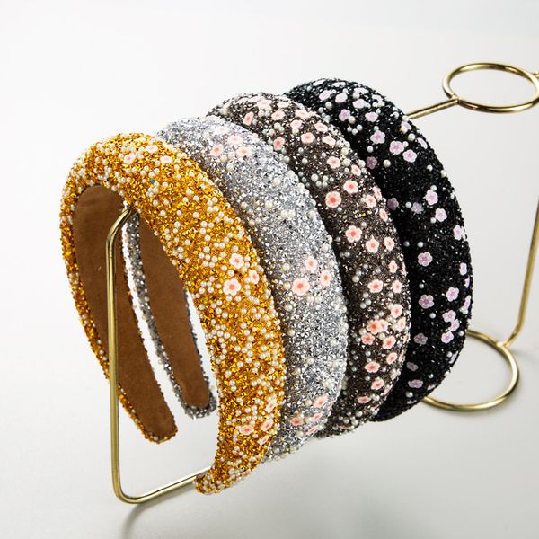 

luxury hair hoop head band vintage headband hairband for women fg829, Black;brown