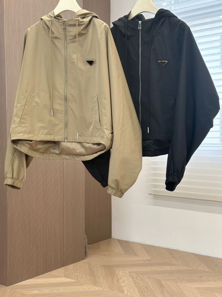 

2023 autumn women's solid colour zip up jackets fashion female casual long sleeve hooded pocket casual loose jacket coat, Black;brown