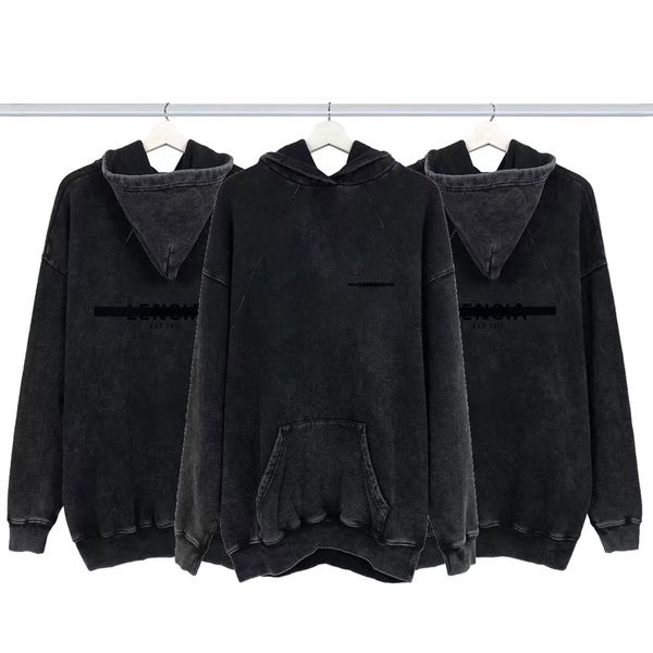 

blcg lencia autumn winter oversize hoodies men carbonized compact spinning fabric wardrobe essentials sweatshirts warm plus size brand cloth, Black