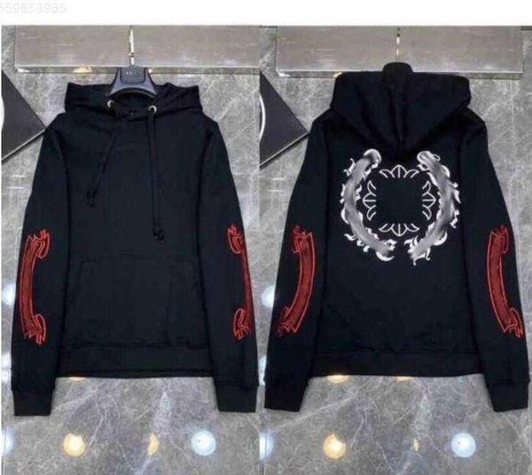 

06l8 designer mens hoodies chrome winter sweatshirts heart hoodie ch long sleeve jacket loose coat hooded hoody men woman hip hop chromees h, Black