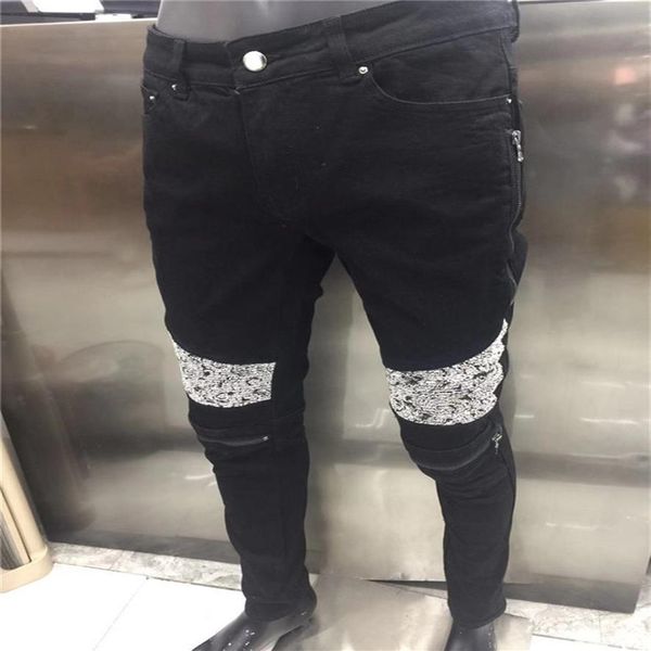 

new arrival luxury mens designer am-jeans classic straight jeans trousers famous brand zipper marbling slim-leg us si3082, Blue